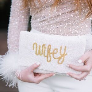 Wifey Beaded Clutch with Chain